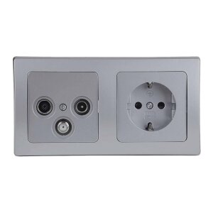 Delphi Unterputz TV SAT Antennendose mit Steckdose 2-Fach...
