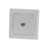Delphi Telefon Dose LAN Netzwerk I RJ45 Buchse für ISDN, Cat.5, Cat.6, Cat.7 I inkl. Rahmen I Unterputz I weiß