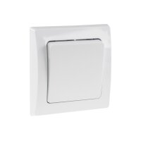 DELPHI Taster Unterputz 0-250V~/ max. 10A mit 1-fach Rahmen Abnehmbar I Einbau 1 Stück Weiß