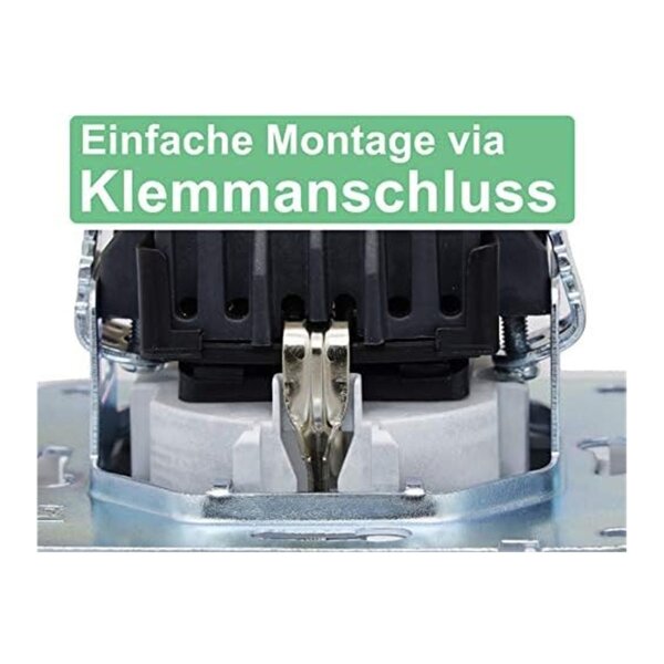 DELPHI Steckdosen Schalter Silber Grau Unterputz KomplettSet 94-teilig I Mit 50x Steckdosen 10x Schalter Netzwerk TV Antenne UP Einbau I Silber