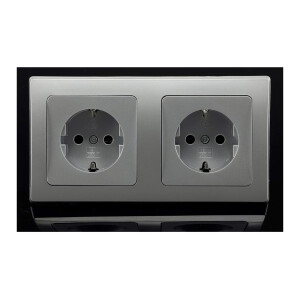 DELPHI Steckdosen Schalter Silber Grau Unterputz KomplettSet 94-teilig I Mit 50x Steckdosen 10x Schalter Netzwerk TV Antenne UP Einbau I Silber