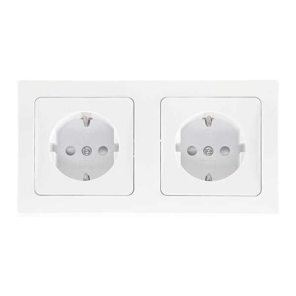 Delphi Steckdosen Schalter Set Wohnzimmer Lichtschalter mit Steckdose TV Antenne Unterputz Einbau I Weiß