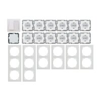 Delphi Steckdosen Schalter Serie Starter 21-teilig I 230V Unterputz Einbau I Weiß