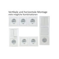 Delphi Steckdosen Schalter Serie Starter 21-teilig I 230V Unterputz Einbau I Weiß