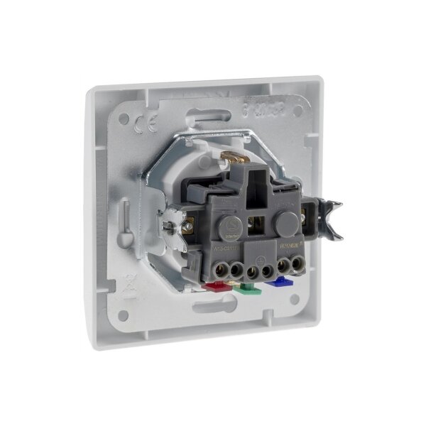 DELPHI Steckdose Weiß Unterputz 230V Schutzkontakt-Steckdose mit erhöhtem Berührungschutz Weiß