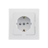 DELPHI Steckdose Weiß Unterputz 230V Schutzkontakt-Steckdose mit erhöhtem Berührungschutz Weiß