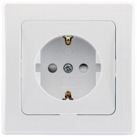 DELPHI Steckdose Weiß Unterputz 230V Schutzkontakt-Steckdose mit erhöhtem Berührungschutz Weiß