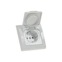 DELPHI Steckdose Unterputz IP44 Aussen Innen mit Dichtung Klapp-Deckel 230V-240V 16A Schutzkontakt-Steckdose mit erhötem Berührungsschutz Weiß