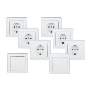 DELPHI Starter-Kit – 6 Steckdosen, 2 Schalter, 8...