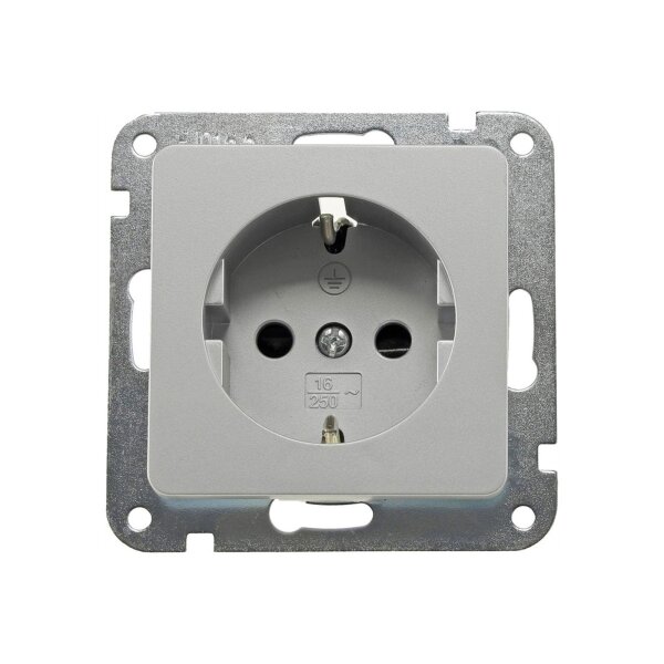 Kombi-Set LED-Dimmer & Steckdose – Silber, 2-fach Rahmen, 230V, 3–60W LED, Unterputz