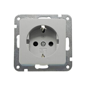 Kombi-Set LED-Dimmer & Steckdose – Silber, 2-fach Rahmen, 230V, 3–60W LED, Unterputz