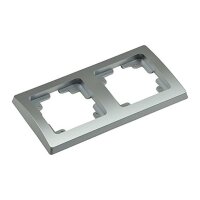 Kombi-Set LED-Dimmer & Steckdose – Silber, 2-fach Rahmen, 230V, 3–60W LED, Unterputz