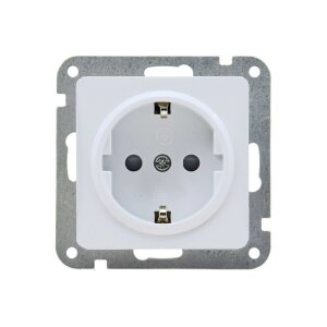 DELPHI Schutzkontakt-Steckdose Weiß – 250V / 16A, UP, Hochglanz