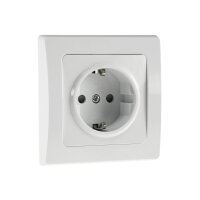 DELPHI Schutzkontakt-Steckdose Weiß – 250V / 16A, UP, Hochglanz