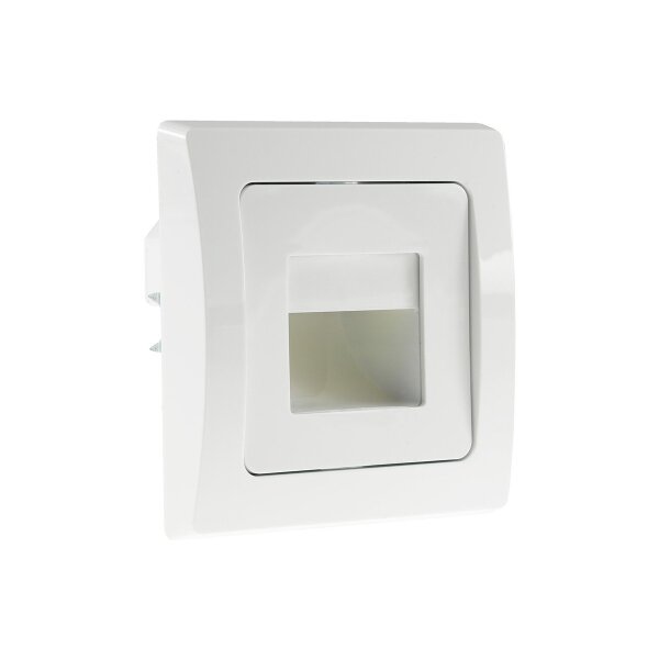 Delphi LED Wand-Einbauleuchte Stufenlicht Unterputz Weiß 1,5Watt 110Lumen für UP 60mm Dosen Licht 3000k / Warmweiß