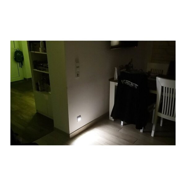 Delphi LED Wand-Einbauleuchte Stufenlicht Unterputz Weiß 1,5Watt 110Lumen für UP 60mm Dosen Licht 3000k / Warmweiß