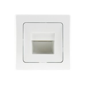Delphi LED Wand-Einbauleuchte Stufenlicht Unterputz Weiß 1,5Watt 110Lumen für UP 60mm Dosen Licht 3000k / Warmweiß