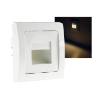 Delphi LED Wand-Einbauleuchte Stufenlicht Unterputz Weiß 1,5Watt 110Lumen für UP 60mm Dosen Licht 3000k / Warmweiß