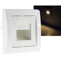 Delphi LED Wand-Einbauleuchte Stufenlicht Unterputz Weiß 1,5Watt 110Lumen für UP 60mm Dosen Licht 3000k / Warmweiß