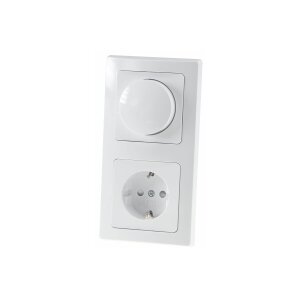 Kombi-Set LED-Dimmer & Steckdose, Weiß, 2-fach...