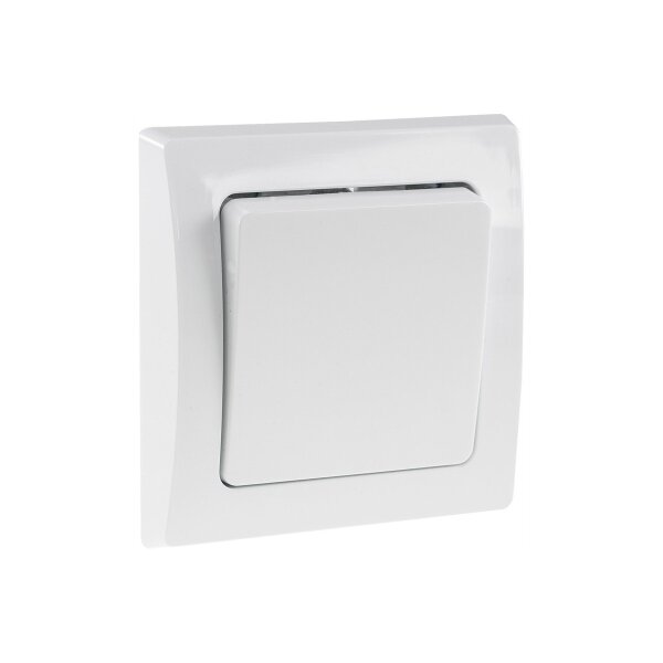 DELPHI Kreuzschalter, 250V~/ 10A, mit 1-fach Rahmen Unterputz Weiß