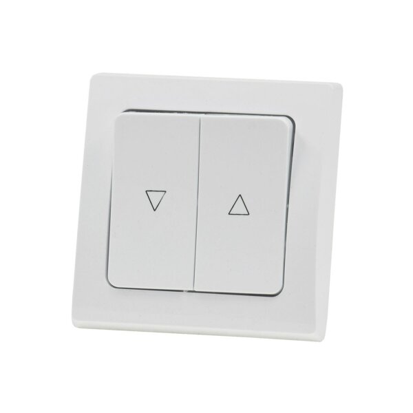 DELPHI Jalousien-Steuerung I Stufen-Taster I Hoch / Runter I 2 Wippen I 250V I inkl. Rahmen I Schraub-Anschluss I Unterputz I weiß