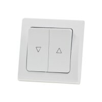 DELPHI Jalousien-Steuerung I Stufen-Taster I Hoch / Runter I 2 Wippen I 250V I inkl. Rahmen I Schraub-Anschluss I Unterputz I weiß