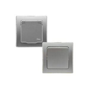 DELPHI IP44 Steckdose und Schalter für Aussen 250V...