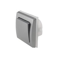 DELPHI IP44 Steckdose und Schalter für Aussen 250V Unterputz Schutzkontakt-Steckdose mit Klappdeckel Wechselschalter für Feuchträume und Aussenbereich I Grau Silber