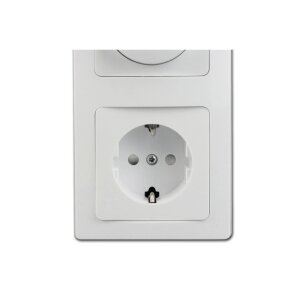 Drehdimmer & Steckdose Kombination, Reinweiß, 230V, 20–300W, 2-Draht, Unterputz