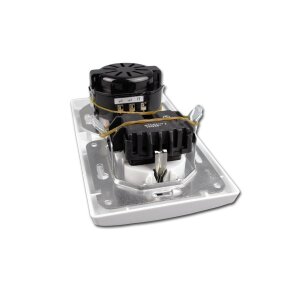 Drehdimmer & Steckdose Kombination, Reinweiß, 230V, 20–300W, 2-Draht, Unterputz
