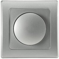 DELPHI LED Dimmer Silber, 3–60W, 2-Draht Technik, Phasenanschnitt, für LED und Halogen