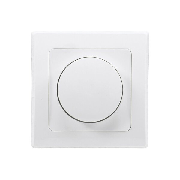 DELPHI LED Dimmer Weiß hochglänzend, 3–60W, Feineinstellung, 2-Draht Technik
