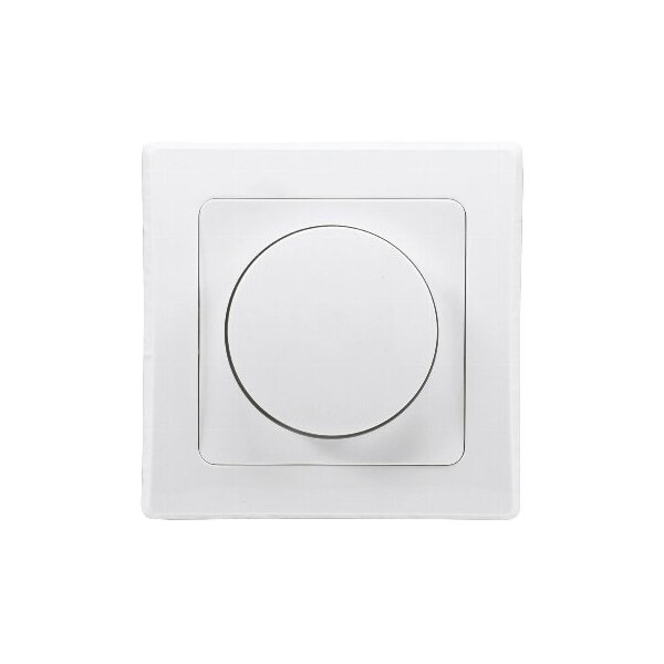 DELPHI LED Dimmer Weiß hochglänzend, 3–60W, Feineinstellung, 2-Draht Technik