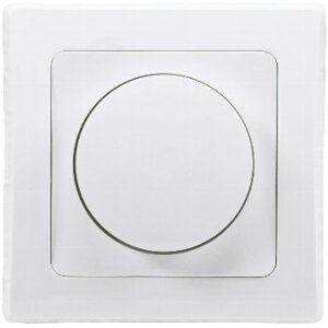 DELPHI LED Dimmer Weiß hochglänzend, 3–60W, Feineinstellung, 2-Draht Technik