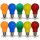 10er Set farbige LED Leuchtmittel Birnenform 3W E27 Rot Gelb Grün Blau Orange