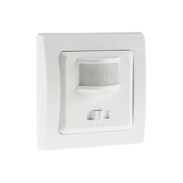 Delphi Bewegungsmelder 160° Unterputz Innen 3-Draht 7m Reichweite 230V UP-Melder Einsaztz 55x55mm Weiß