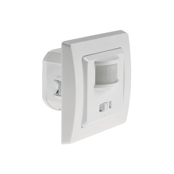 Delphi Bewegungsmelder 160° Unterputz Innen 3-Draht 7m Reichweite 230V UP-Melder Einsaztz 55x55mm Weiß