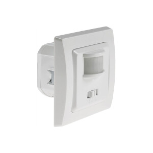 Delphi Bewegungsmelder 160° Unterputz Innen 3-Draht 7m Reichweite 230V UP-Melder Einsaztz 55x55mm Weiß