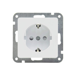 Delphi Bewegungsmelder & Steckdose Weiß UP 230V~ Unterputz 160° Wandsensor mit Schutzkontaktsteckdose im Doppelrahmen