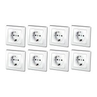 DELPHI 8er Set Schutzkontakt-Steckdosen wei&szlig; 250V~/ 16A