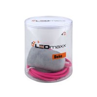Deko Set Textilkabel pink mit Beton-Lampenfassung E27 und weißem Baldachin