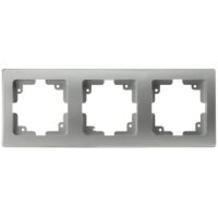 DELPHI 3-fach Rahmen Silber | Hochglanz | Längs- & Quermontage | 224x80 mm