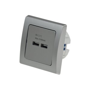 DELPHI 2-fach USB Ladegerät Unterputz 5V 2100mAh...