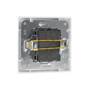 DELPHI 2-fach Serien-Schalter I Doppel-Schalter I 2 Wippen I 250V 10A I inkl. Rahmen I Unterputz I weiß