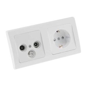 Delphi Steckdose mit TV SAT Antennendose Unterputz 2-Fach...