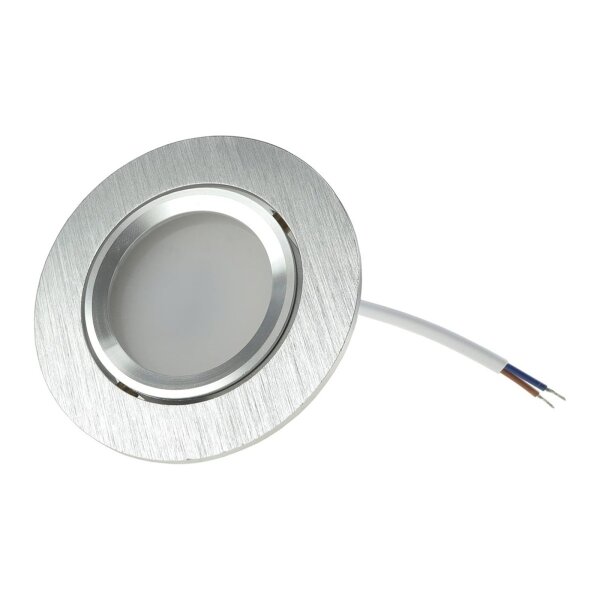 Decken Einbaustrahler 5Watt 390 Lumen Rund Schwenkbar Einbau Ø 68mm, Außen Ø 84mm Design Matt Edelstahl gebürstet