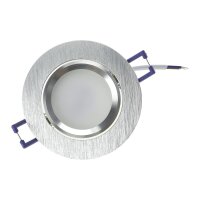 Decken Einbaustrahler 5Watt 390 Lumen Rund Schwenkbar Einbau Ø 68mm, Außen Ø 84mm Design Matt Edelstahl gebürstet