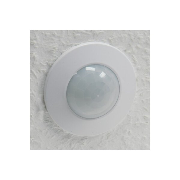 Decken Einbau Bewegungsmelder 360° flach LED geeignet einstellbar 8m Reichweite 230V Mit Aufbaurahmen Weiß