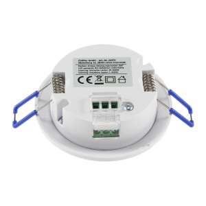 Decken Einbau Bewegungsmelder 360° flach LED geeignet einstellbar 8m Reichweite 230V Mit Aufbaurahmen Weiß